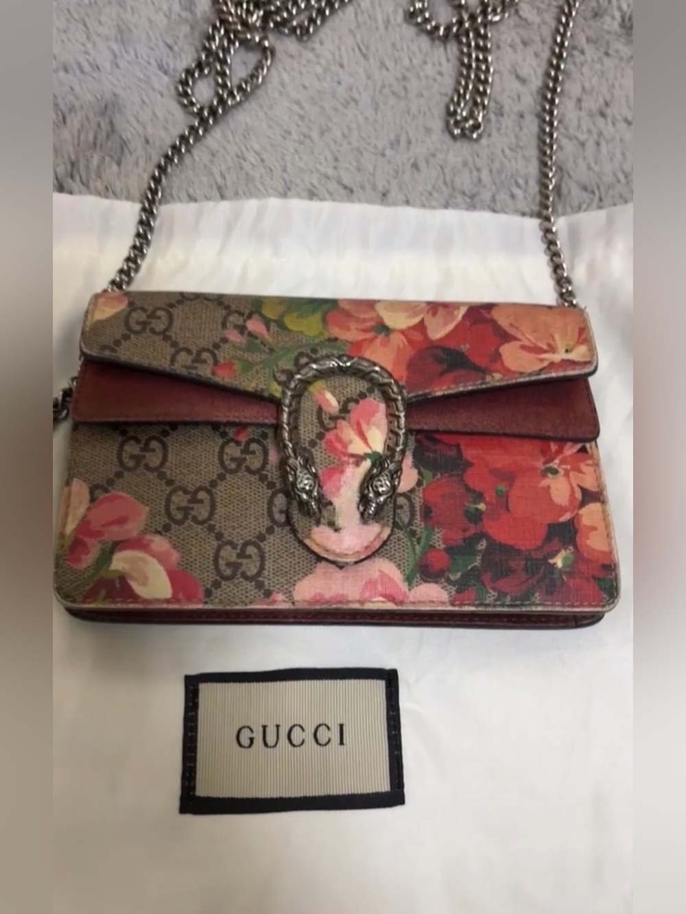 GG Supreme Monogram Blooms Super Mini Dionysus Shoulder Bag Beige Multicolor - Picture 2 of 16